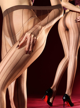 cutie丝袜女春秋薄款白色防勾丝美肤袜纯欲jk性感竖条超透连裤袜