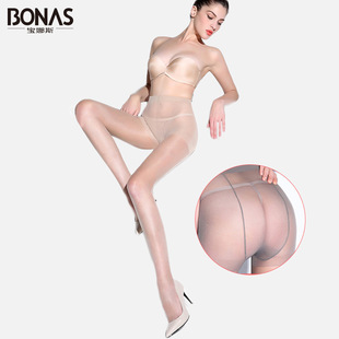 宝娜斯30D加裆珠光丝袜防勾丝连裤 袜子女 袜性感油亮春夏薄款