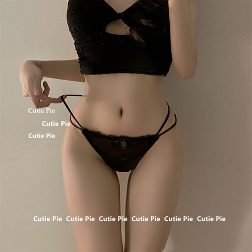 cutie：极简性感蕾丝无痕三角裤网纱蝴蝶结夏季薄款少女内裤女