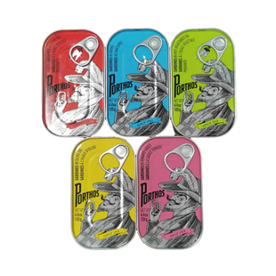 葡萄牙进口PORTHOS葡国老人牌盐水橄榄油辣味茄汁沙丁鱼罐头125g