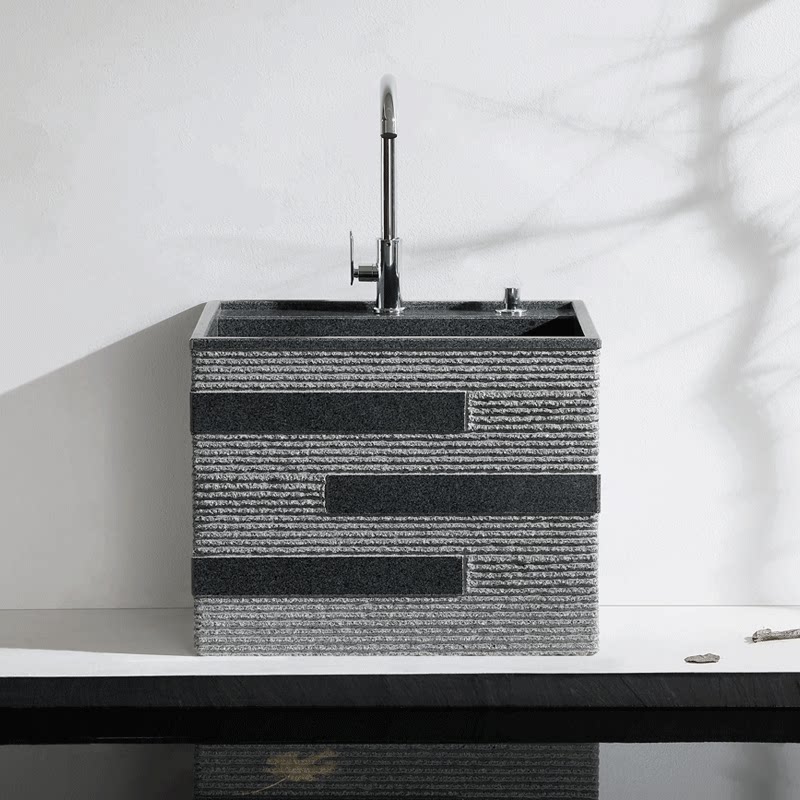 冠石汇拖把池花岗岩石材洗衣池拖把盆花岗岩拖布池阳台双驱动户外