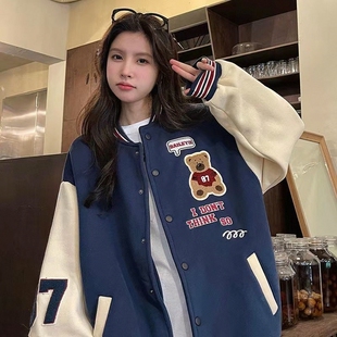 棒球服女秋冬潮2026新款加绒加厚学生宽松休闲小香风外套百搭