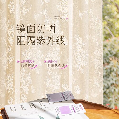 透光不透人镜面纱法式高级感客厅