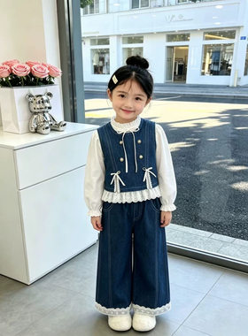 婴儿衣服春秋季牛仔四扣马甲背心