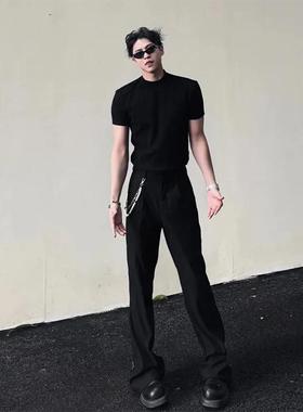 DSRG美式纯色短袖T恤索罗娜紧身运动冰皮速干弹力圆领长袖体恤潮