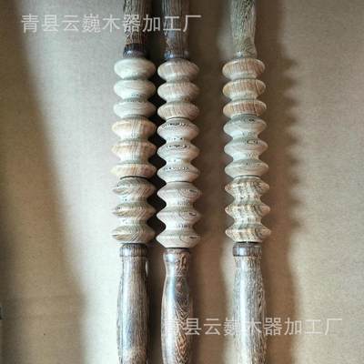 鸡翅木新款按器长轮按多轮九轮按器四轮滚轮按棒