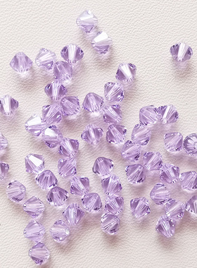 紫罗兰345mm奥地利施华洛元素直孔菱形玻璃水晶diy手工串散珠进口