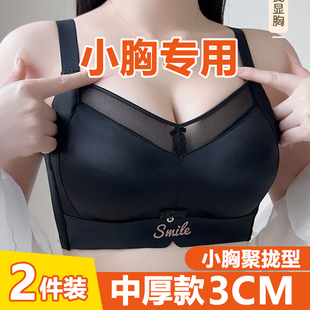 四排扣聚拢文胸罩调整型防下垂上托小胸显大粉底液无磁中厚内衣女