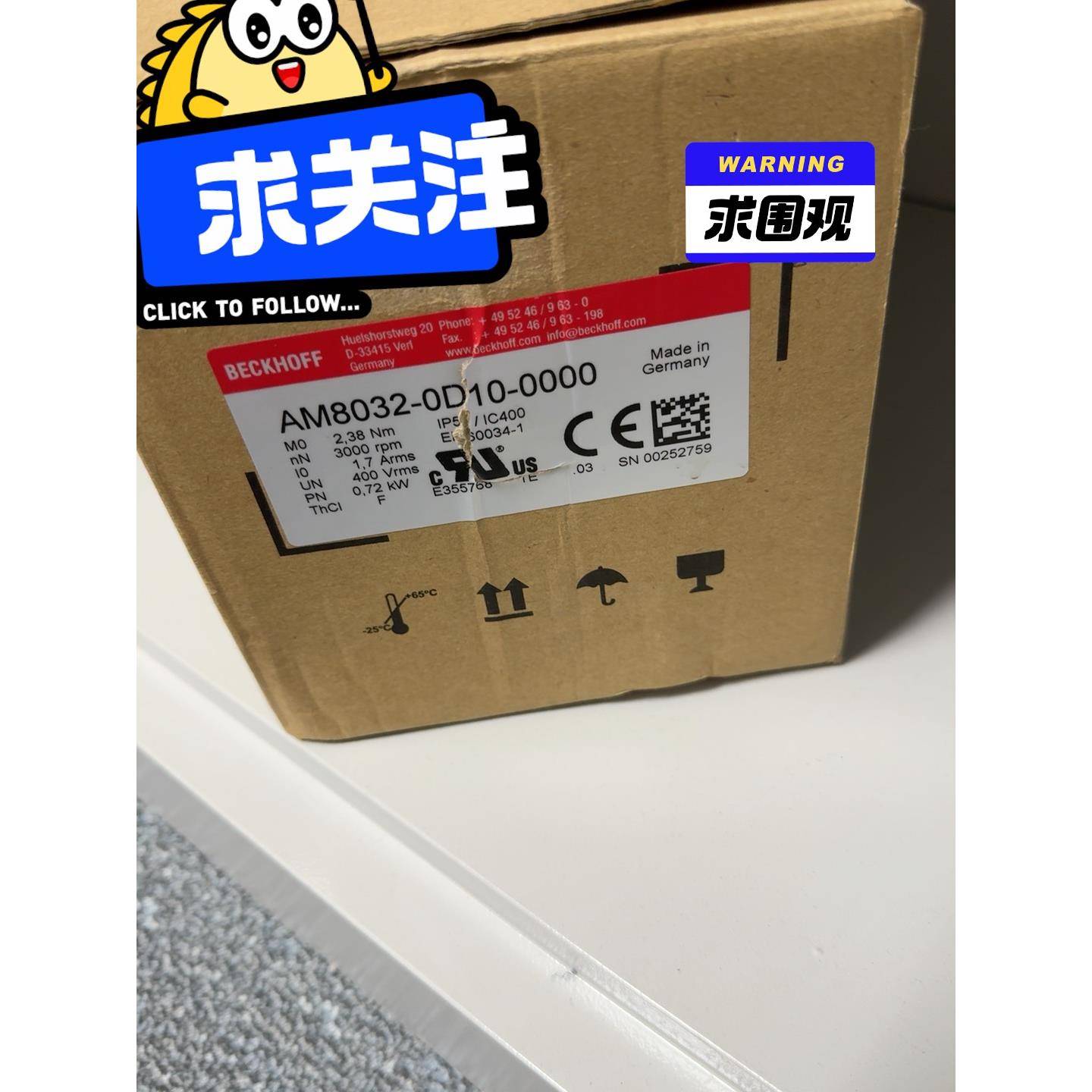 BECKHOFF电机AM8032-0D10-0000全新原装议价