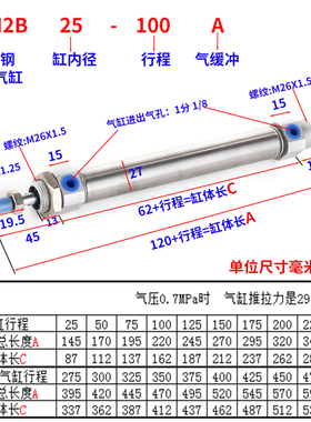 SMC气缸CDM2E25-20Z CM2C25-25 CDM2D25-50Z CM2BZ25-80-60-100AZ