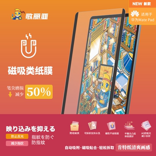 歌丽亚华为matepad可拆卸磁吸类纸膜纳米吸盘平板肯特纸11寸磨砂11.5寸高清matepad Pro12.6寸纸质高清纸质膜