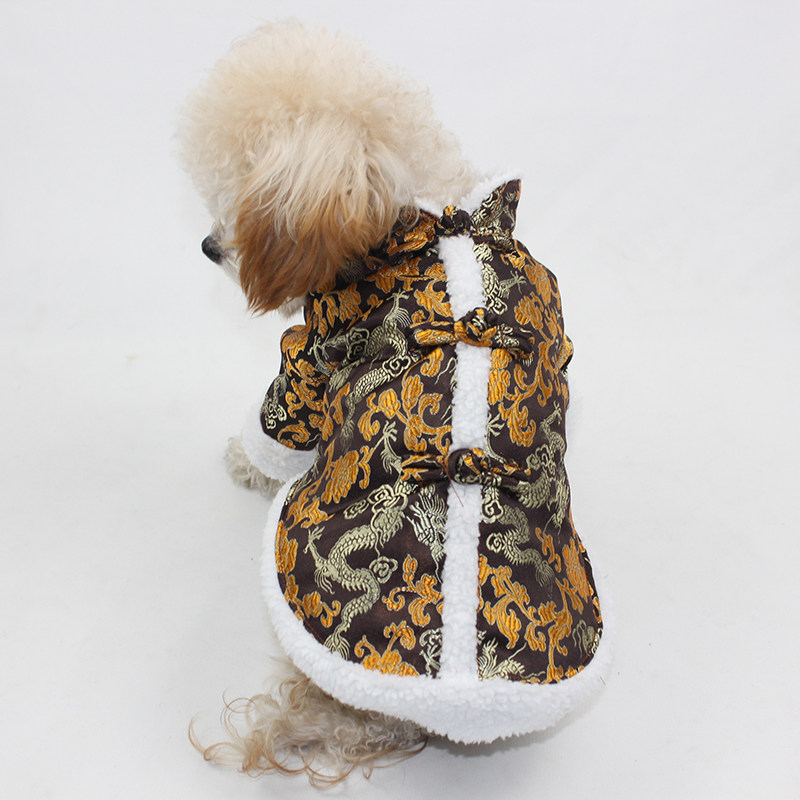 宠物狗狗秋冬装保暖新年唐装复古猫宠物服装/雨衣（新