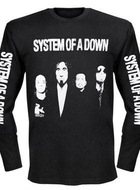 秋冬季SYSTEM OF A DOWN 堕落体质重金属摇滚乐队美式纯棉长袖T恤