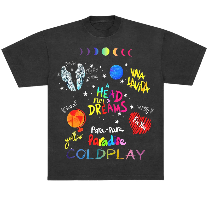 酷玩乐队Coldplay外星球复古T恤