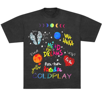 酷玩乐队Coldplay外星球复古T恤