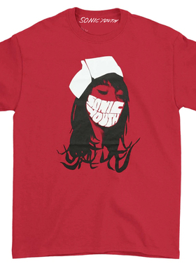 SONIC YOUTH Red Nurse T-shirt音速青年乐队带口罩的护士红色T恤