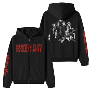 Green Day绿日乐队朋克摇滚朋克复古欧美宽松男士连帽衫卫衣外套
