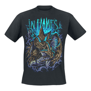 男女直喷T恤 Flames烈焰乐队瑞典金属摇滚欧美潮牌暗黑宽松短袖