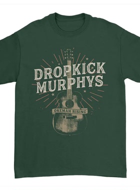 老牌爱尔兰朋克乐队Dropkick Murphys复古数码印花美式短袖T恤男