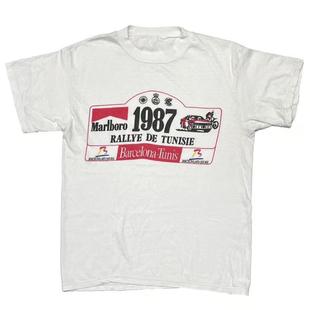 欧美休闲复古西部牛仔风FI赛车阿美咔叽风美式男士口袋短袖T恤