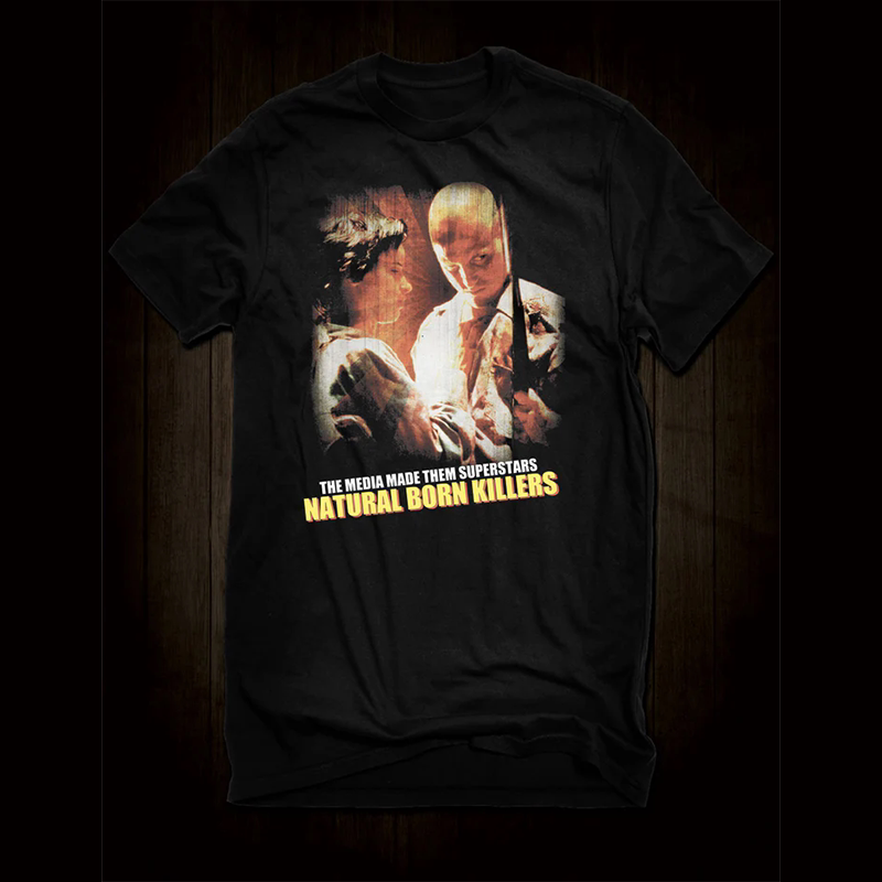 Natural Born Killers天生杀人狂电影原生碟音乐美式暗黑短袖T恤