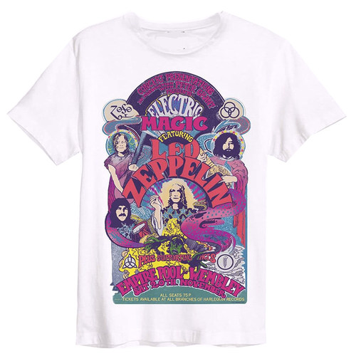LedZeppelin短袖朋克美式街头T恤