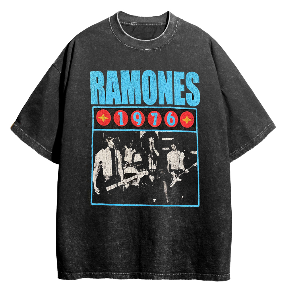 Ramones雷蒙斯水洗做旧复古T恤