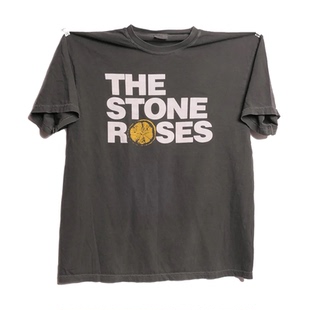 英伦另类摇滚石玫瑰乐队The Stone Roses轻水洗做旧重磅短袖T恤男