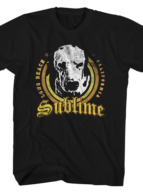 夏季崇高乐队Sublime Lou Dog 摇滚狗狗插画复古男士短袖T恤