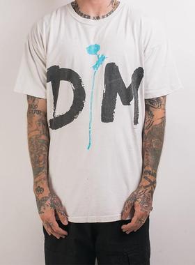 21SS NOAH DM SINGLES老派乐队字母玫瑰花束直喷男女短袖T恤