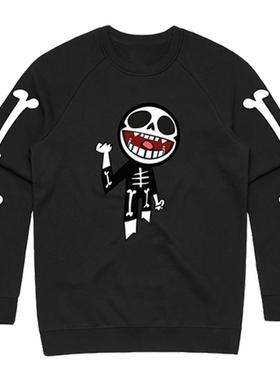 Gorillaz街头顽童英国虚拟乐队高街vintage欧美宽松直喷圆领卫衣