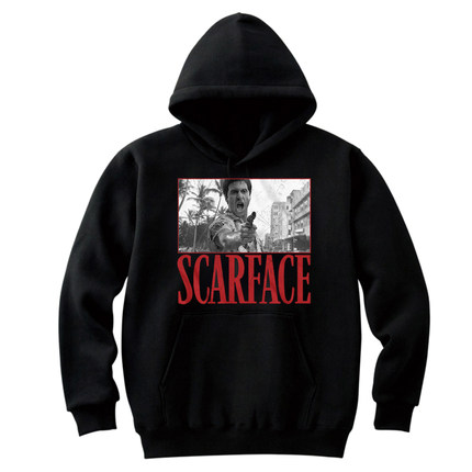 Scarface疤面煞星 疤面人 帕西诺好莱坞电影复古男士联名连帽卫衣