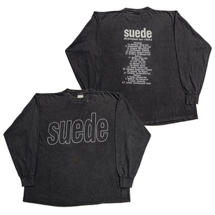 suede乐队美式潮牌复古oversize摇滚朋克小众男女纯棉长袖T恤秋