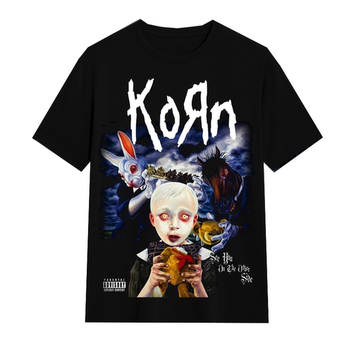 KORN科恩乐队摇滚暗黑美式T恤男