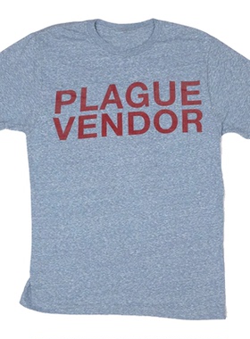 Plague Vendor瘟疫小贩音乐艺术家暗黑流行电子风英文字母短袖T恤