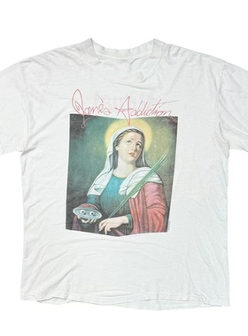 硬摇滚乐队jane's addiction简的嗜好数码印花美式纯棉短袖T恤男