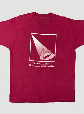 90年代初Immortal Zin不朽的津美式复古酒瓶图案短袖纯棉直喷T恤