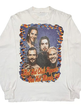 RED HOT CHILI PEPPERS红辣椒乐队美式复古英文字母音乐长袖T恤男