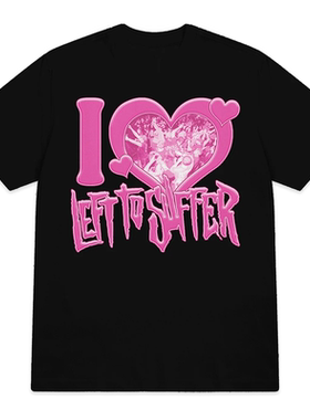 Left To Suffer任由苦痛乐队黑金暗黑摇滚美式潮牌炫酷男短袖T恤