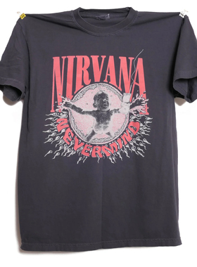 2026夏季新款涅槃乐队Nirvana Nevermind复古做旧水洗男士短袖T恤