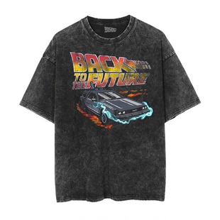 Future跑车赛车电影做旧水洗蜡染短袖 回到未来 The T恤 Back