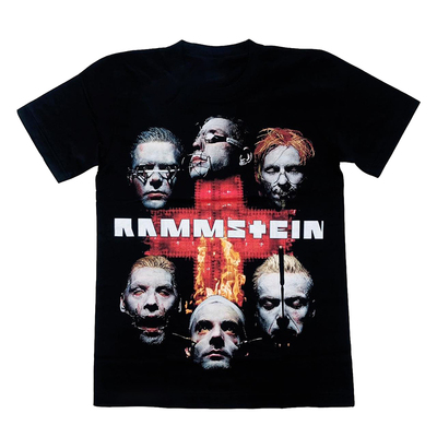 Rammstein德国战车乐队骷髅T恤男