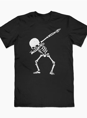 Dabbing Skeleton轻抹骨骼 美式简约古着Bintage高街oversizeT恤