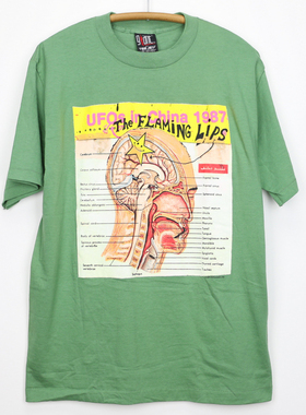 1994年 The Flaming Lips 度复古 烈焰红唇合唱团乐队摇滚复古T恤