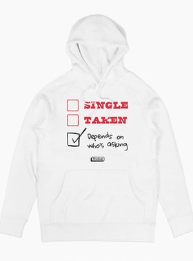 DEPENDS ON WHO'S ASKING取决于世卫组织的要求 vintage连帽卫衣