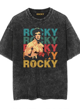 RockyMens短袖复古男士蜡染T恤