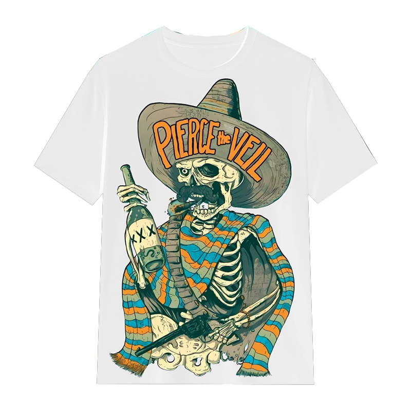 PierceTheVeil乐队骷髅美式T恤