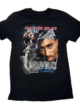 2Pac图派克·夏库尔Tupac Amaru Shakur 嘻哈说唱歌手纯棉T恤短袖