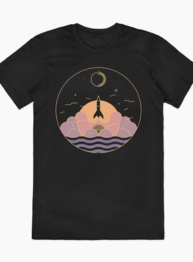 2023夏季新款DISCOVER THE STARS发现星星 美式古着BintageT恤