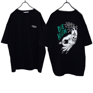 欧美风高街oversize街头重磅男女款美式复古手纹骷髅印花短袖T恤